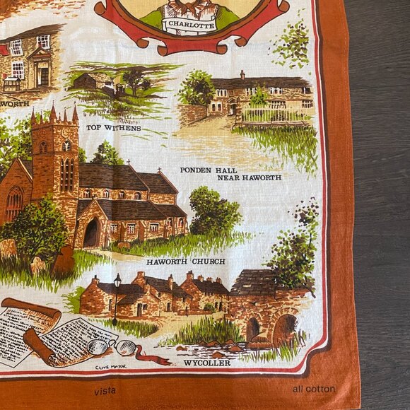 Bronte Country Vintage Tea Towel The Bronte Sisters and Landmarks in Haworth - Picture 9 of 10